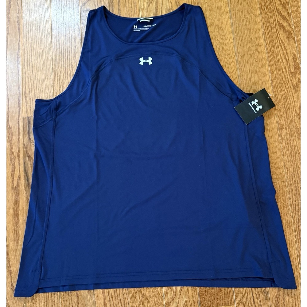 Under Armour Womens Tech Tank Top Navy Blue Heather Sleeveless Gym Shirt XXL